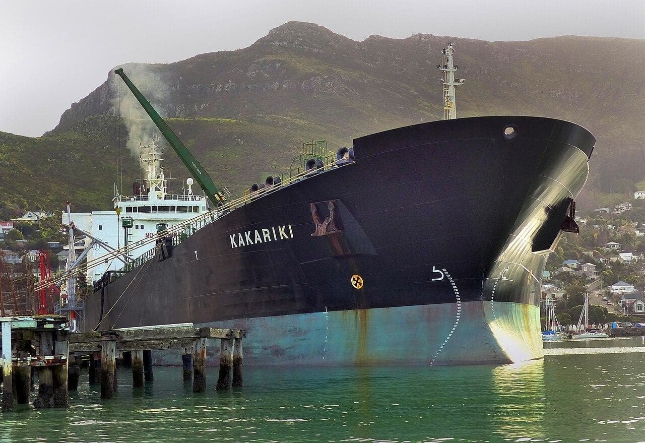Tanker under way at sea